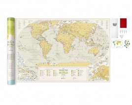 Скретч Карта Мира Travel Map Geography World (в тубусе)