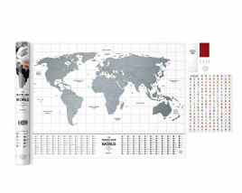 Скретч Карта Мира Travel Map Flags World (в тубусе)