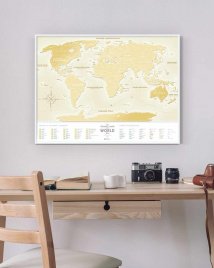 Скретч Карта Мира Travel Map Gold (укр.) (в рамке)
