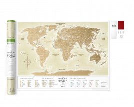 Скретч Карта Мира Travel Map Gold World (в тубусе)