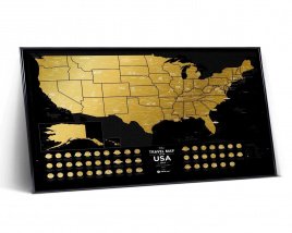 Скретч Карта Travel Map USA Black (в рамке)