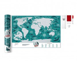 Скретч Карта Мира Travel Map Marine (в тубусе)