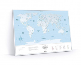 Скретч Карта Мира Travel Map Silver World (в рамке)