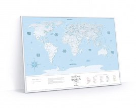 Скретч Карта Мира Travel Map Silver World (в рамке)