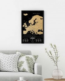 Скретч карта Европы Travel Map Black Europe (в рамке)