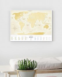 Скретч Карта Мира Travel Map Gold World (в рамке)