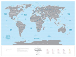 Скретч Карта Мира Travel Map Silver World (в тубусе)
