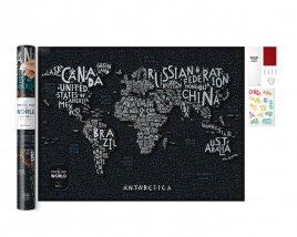 Скретч Карта Мира Travel Map LETTERS World (в тубусе)