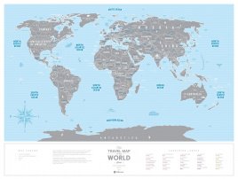 Скретч Карта Мира Travel Map Silver World (в тубусе)