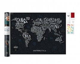 Скретч Карта Мира Travel Map LETTERS World (в тубусе)