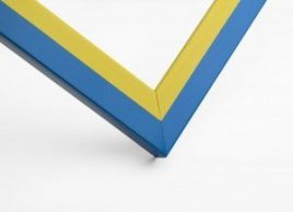 Рамка А4, цвет - жовто-блакитний український, профиль - квадрат 22 мм