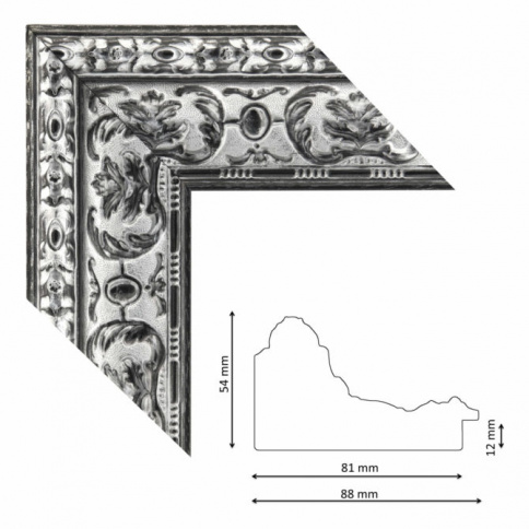 Багет P 4237 black-silver фото 1