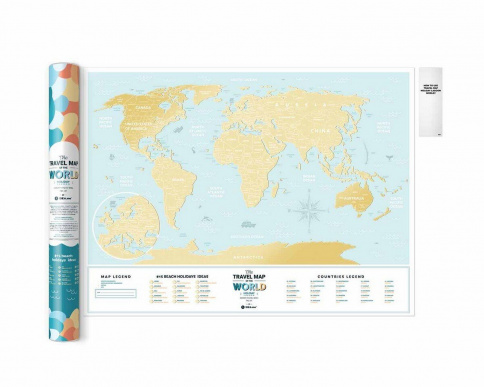 Скретч Карта Мира Travel Map Holiday Lagoon World (в тубусе) фото 1